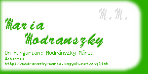 maria modranszky business card