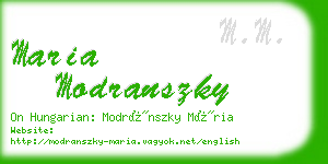 maria modranszky business card